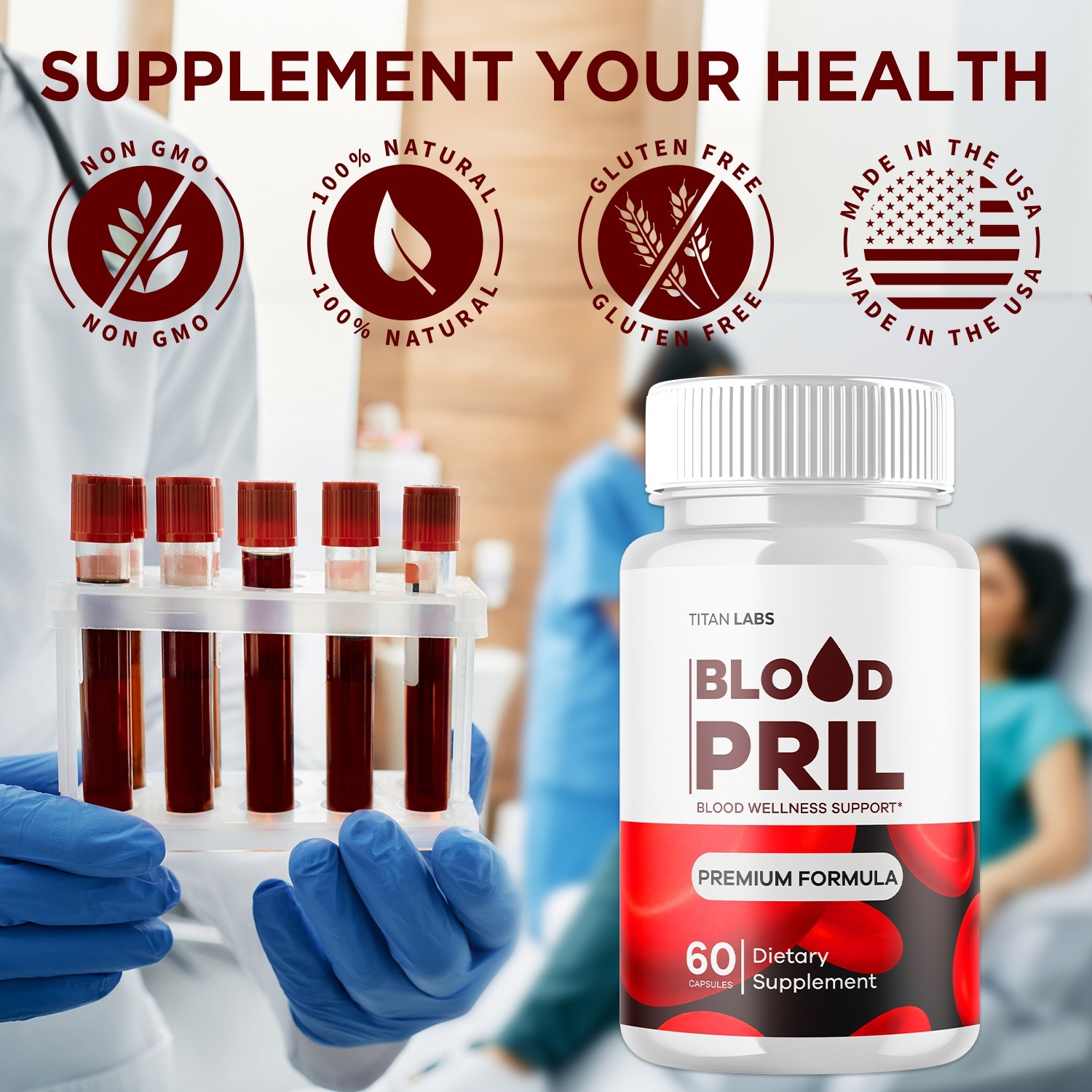 (3 Pack) Bloodpril Advanced Blood Health Support Formula Blood Pril 180 Capsules