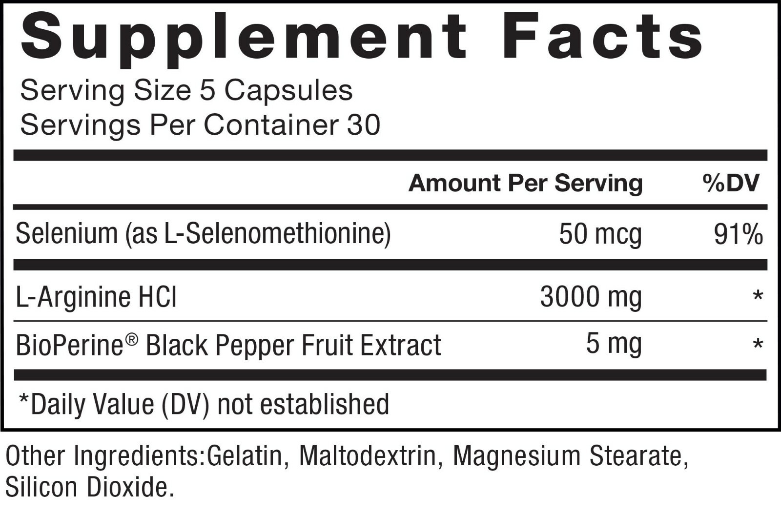 Force Factor L-Arginine 3000mg Extra Strength Nitric Oxide Circulation