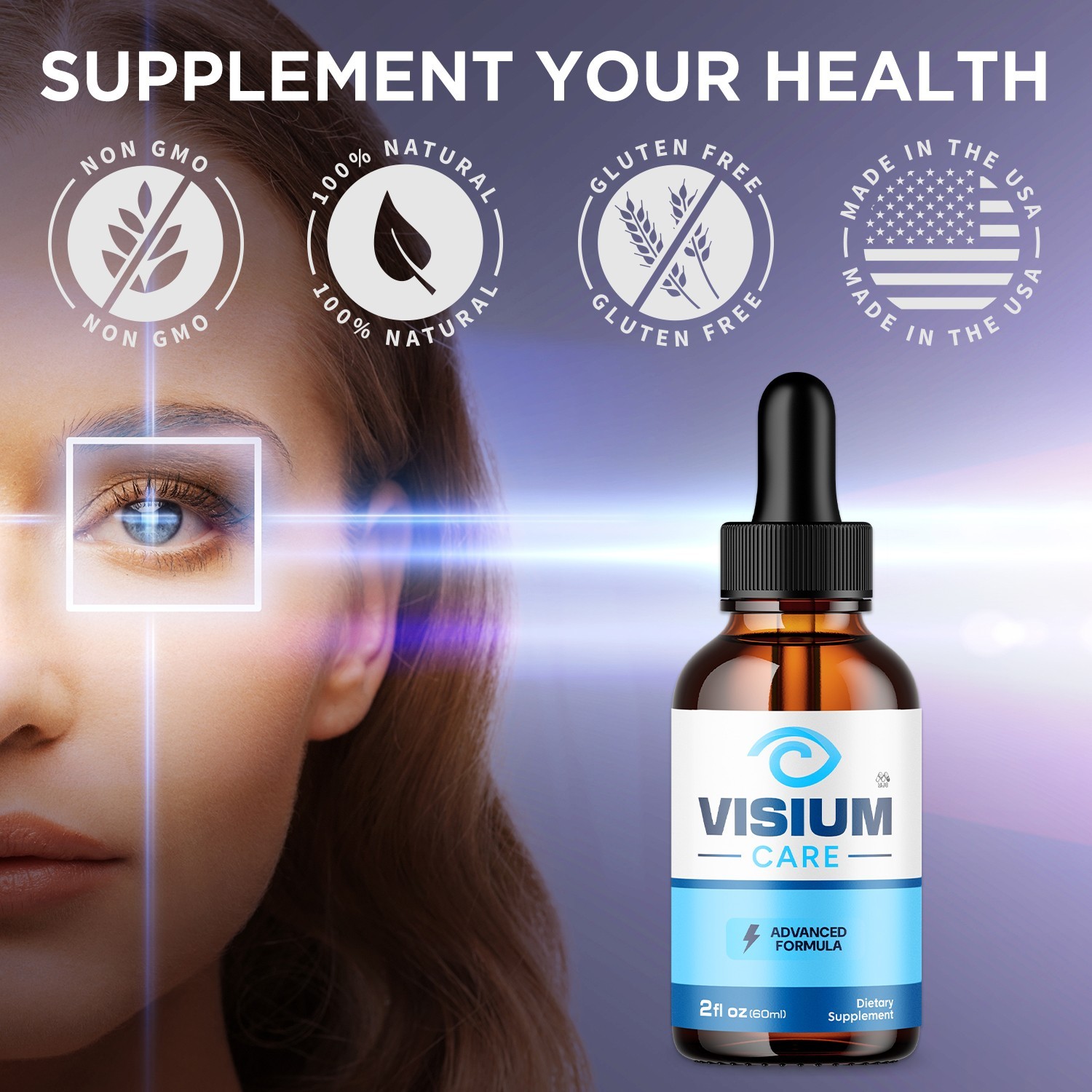 (3 Pack) Visium Care Drops Advance Support for Healthy Eye Function 90 Servings