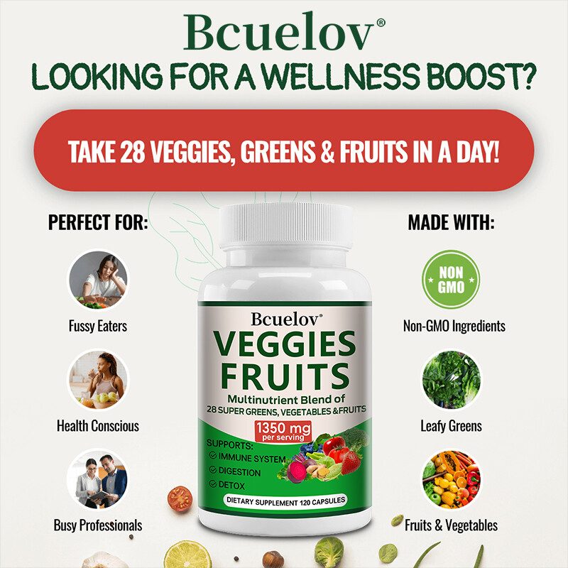120Pcs Fruits and Veggies Supplement Balance of Daily Nature Fruits & Vegetables