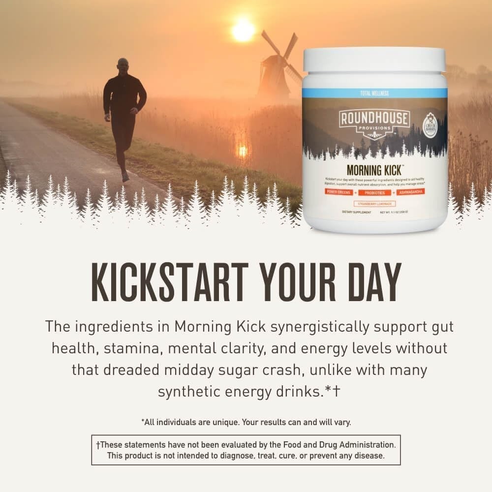 Roundhouse Provisions Morning Kick Powder Strawberry Lemonade 9.1 OZ
