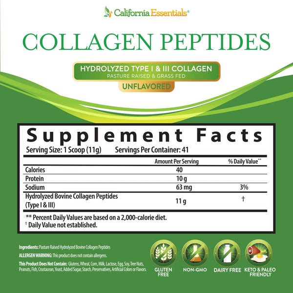 Physician recommened Collagen Protein Bovine Type I & 3 Non-GMO Gluten Free