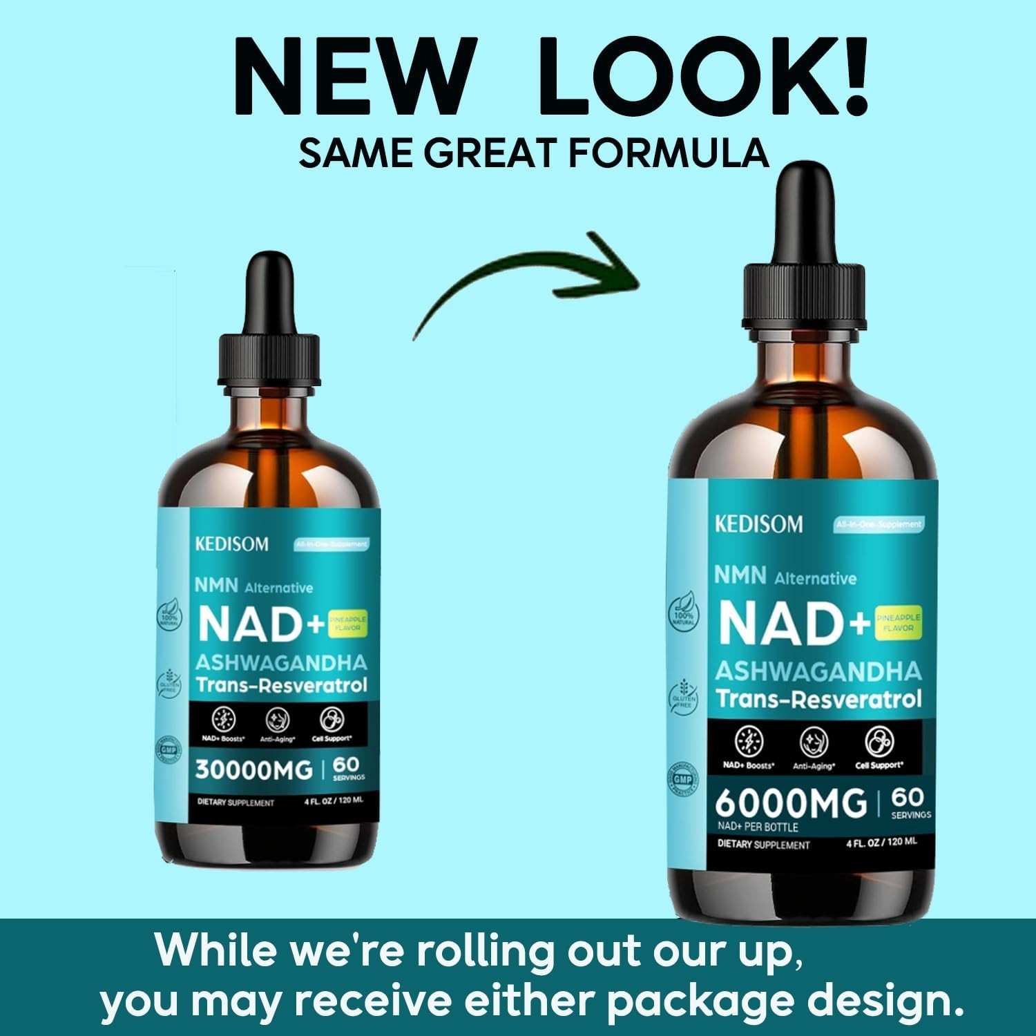 Liposomal NAD Supplement – Total 6000Mg NAD+ Blend Liquid Drops with Resveratro