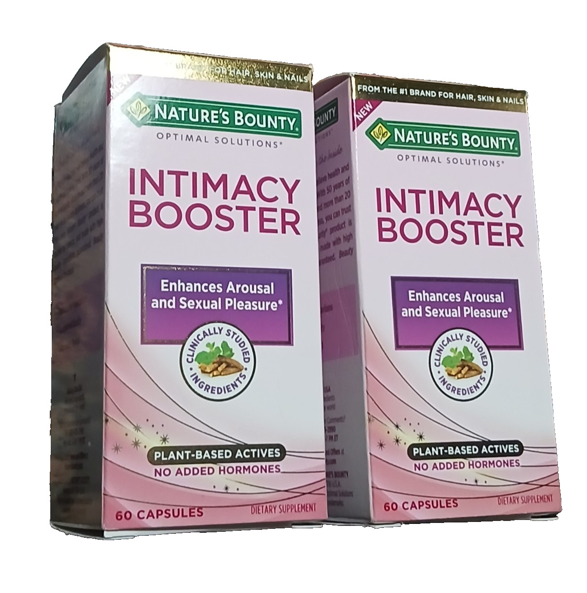 (2 Boxes) Nature’s Bounty INTIMACY BOOSTER 2 @ 60 Capsules ea. Box 2 mon. SUPPLY