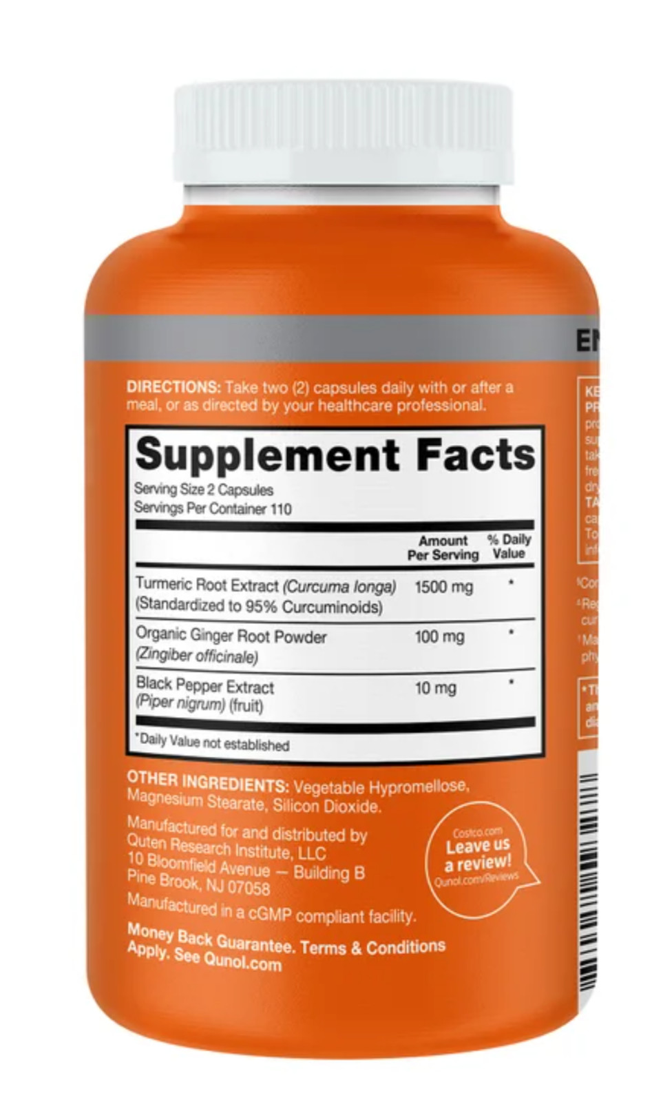 Qunol Turmeric 95% Curcuminoids 1500mg – 220 Capsules, EXP 2028