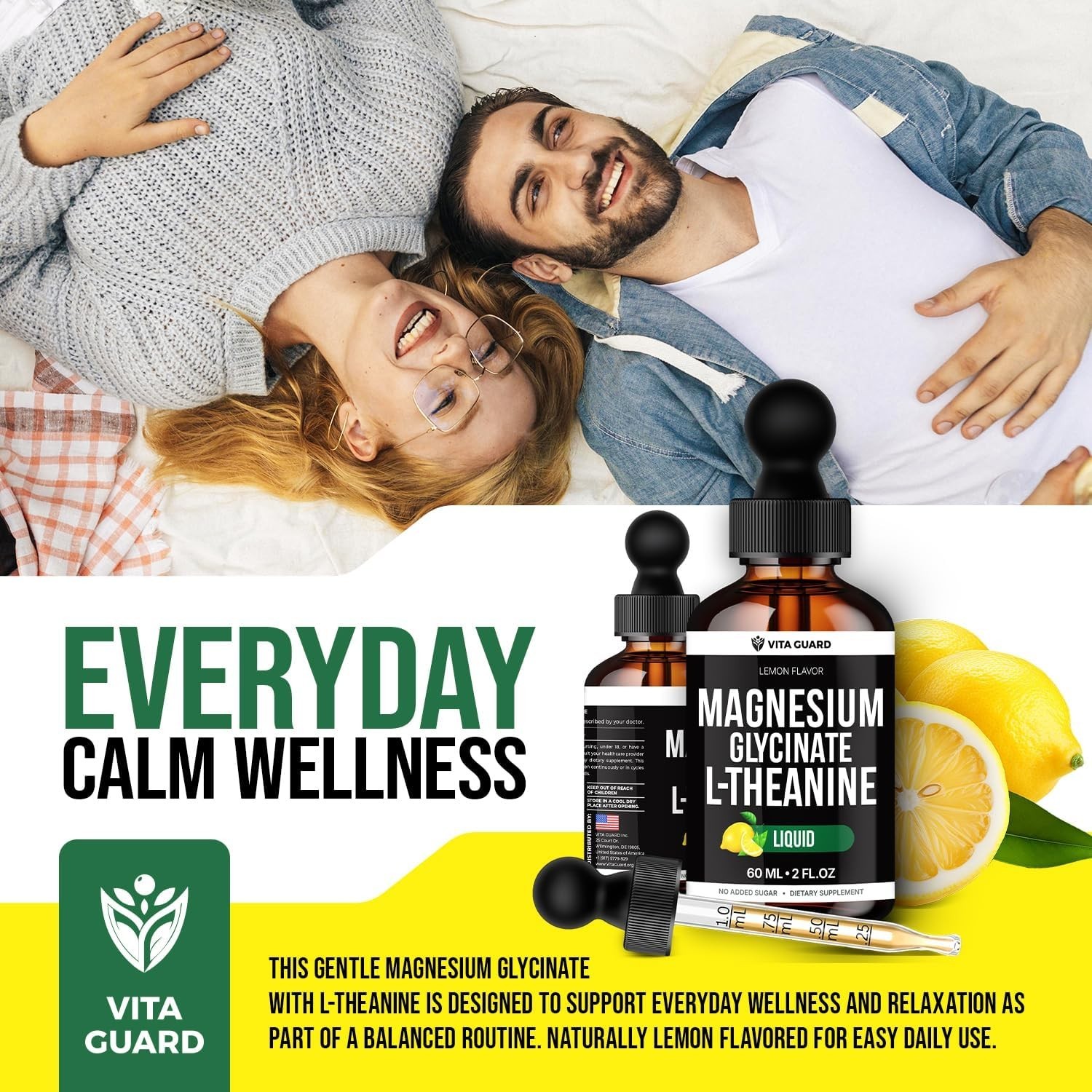 Vita Guard Magnesium L-Threonate Liquid Drops – 500Mg Ultra-Absorbab