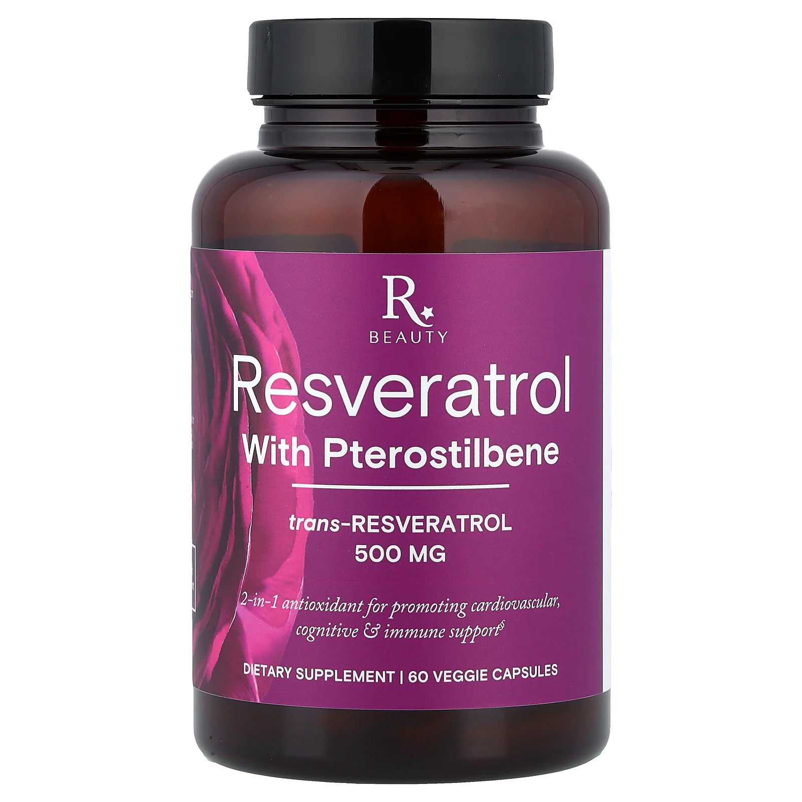2 X Reserveage Beauty, Resveratrol with Pterostilbene, 60 Veggie Capsules