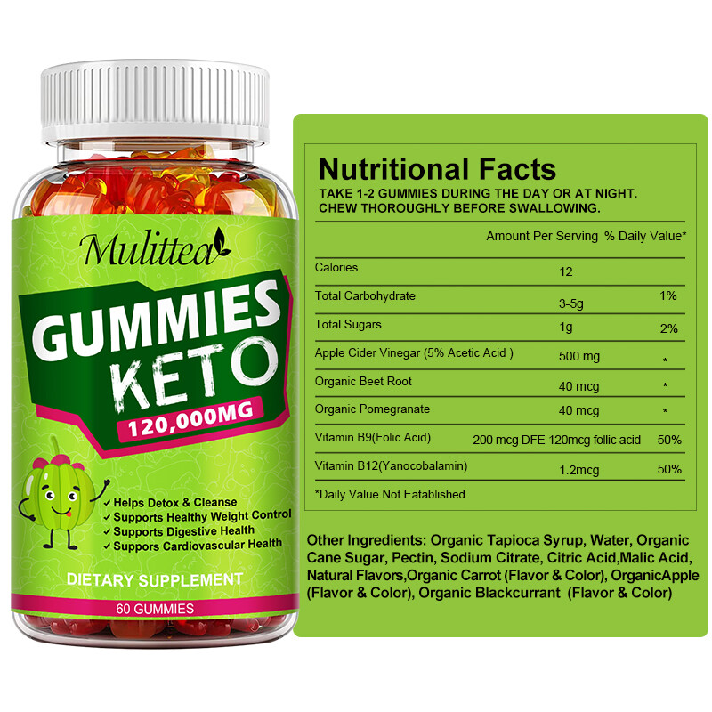 Keto Slimming ACV Gummies 120,000mg Apple Cider Vinegar Weight Loss, 60 Pills US