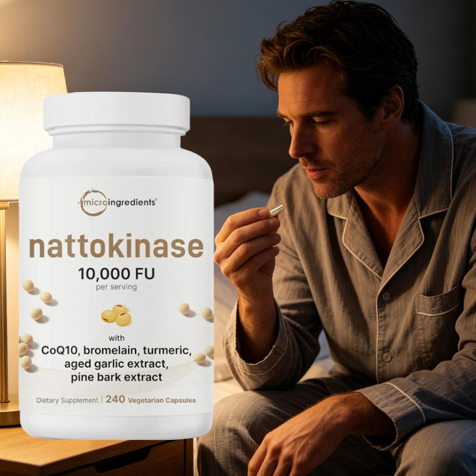Micro – Ingredients Nattokinase 10,000 FU Per Serving 240 Count (Pack of 1)