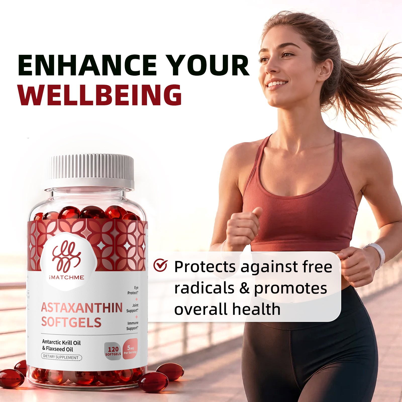 Triple Strength Astaxanthin 32mg with Organic Coconut Oil – 120 Softgel