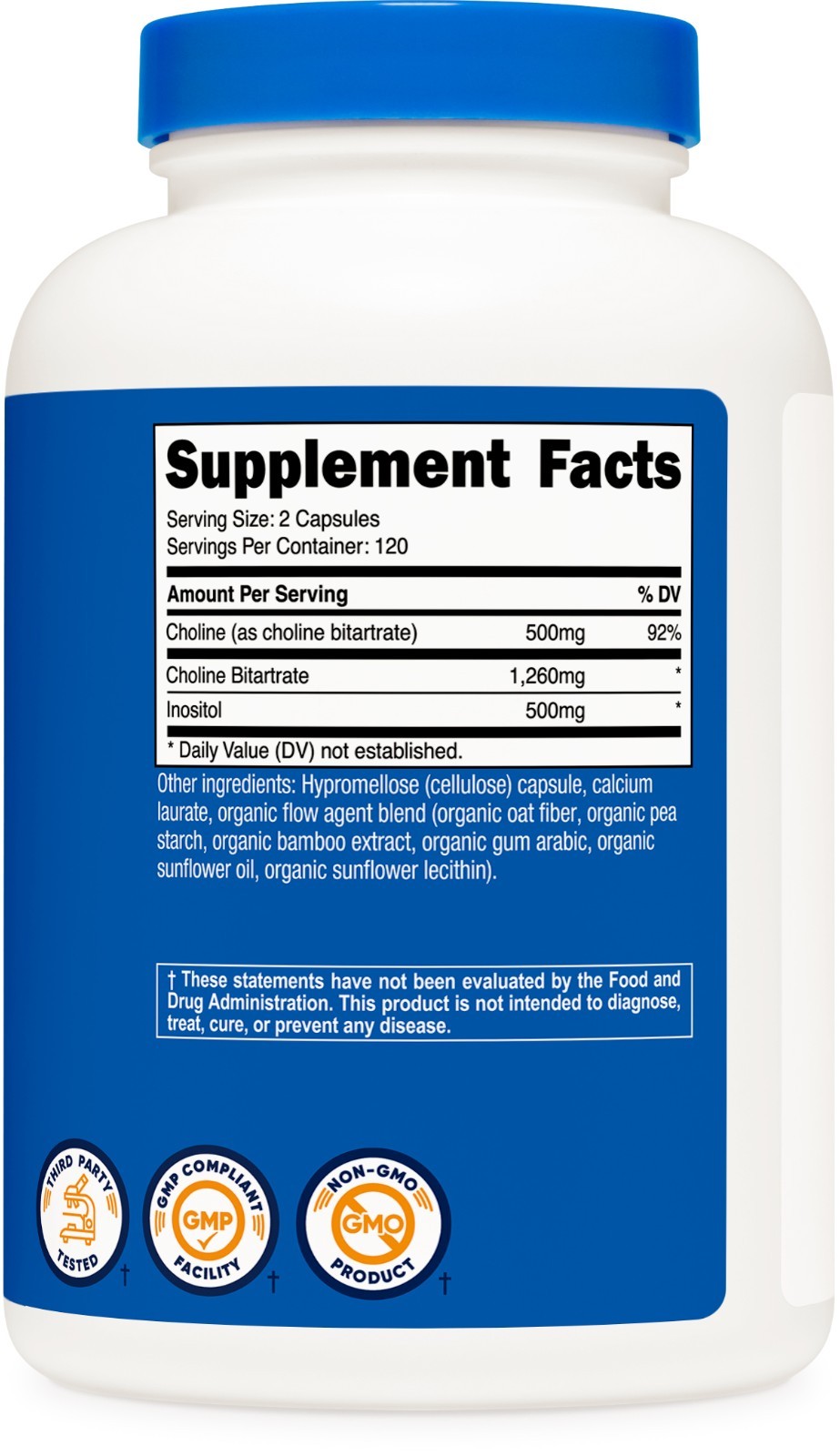 Nutricost Choline & Inositol Supplement (1,000mg) 240 Capsules – 120 Servings