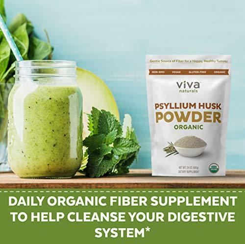 Viva Naturals Organic Psyllium Husk 24 oz 1.5 lb Everyday Fiber Support