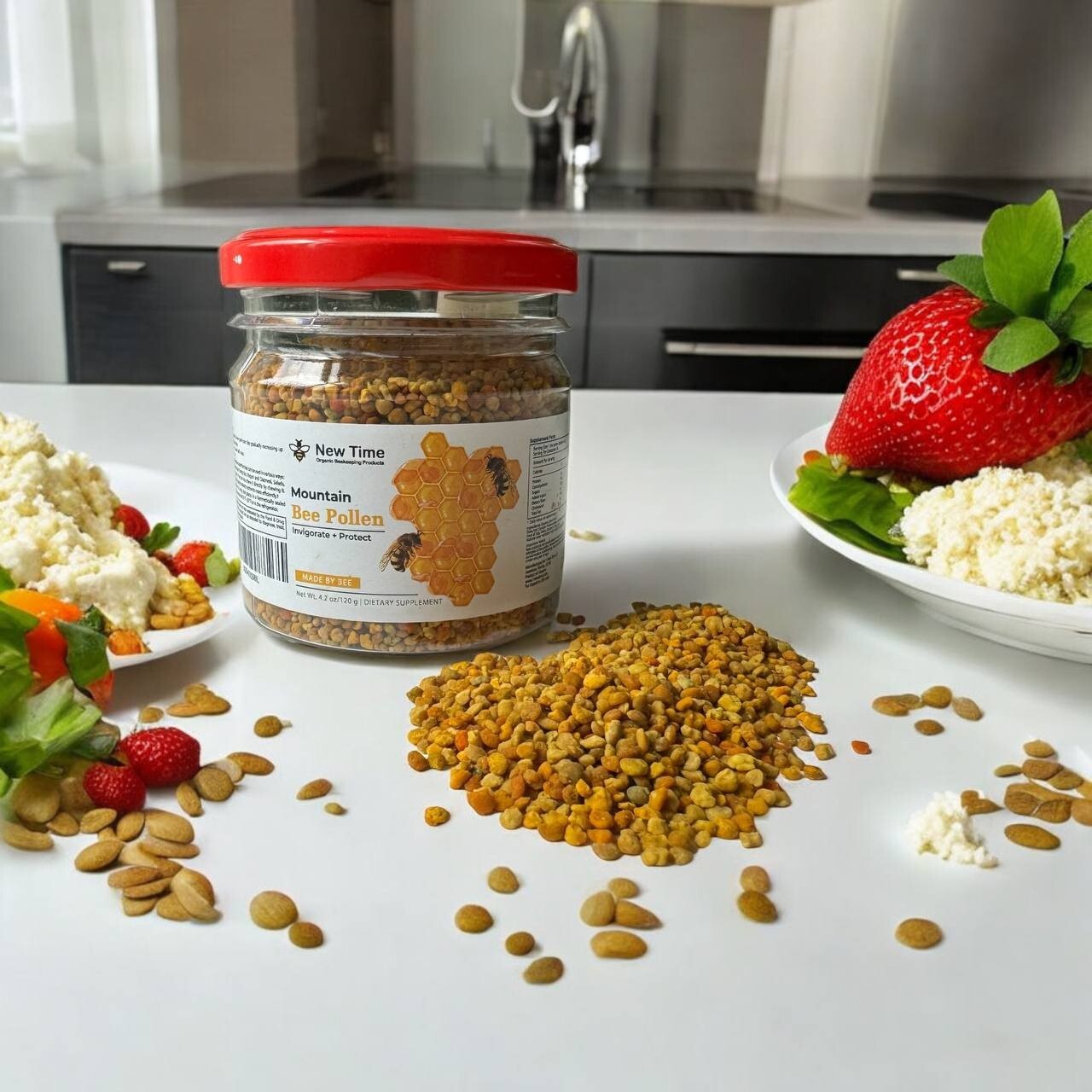 Bee Pollen, Pure Natural Superfood With Proteins, Vitamins, Minerals 4.2oz/120g