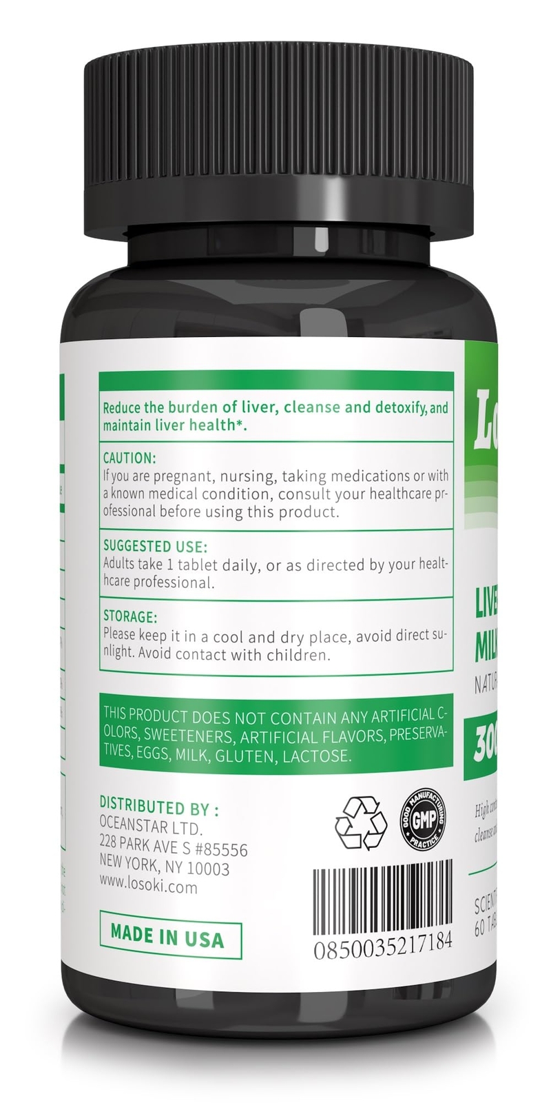 Losoki Liver Support Supplement with Milk Thistle Silymarin Artichoke Extract…