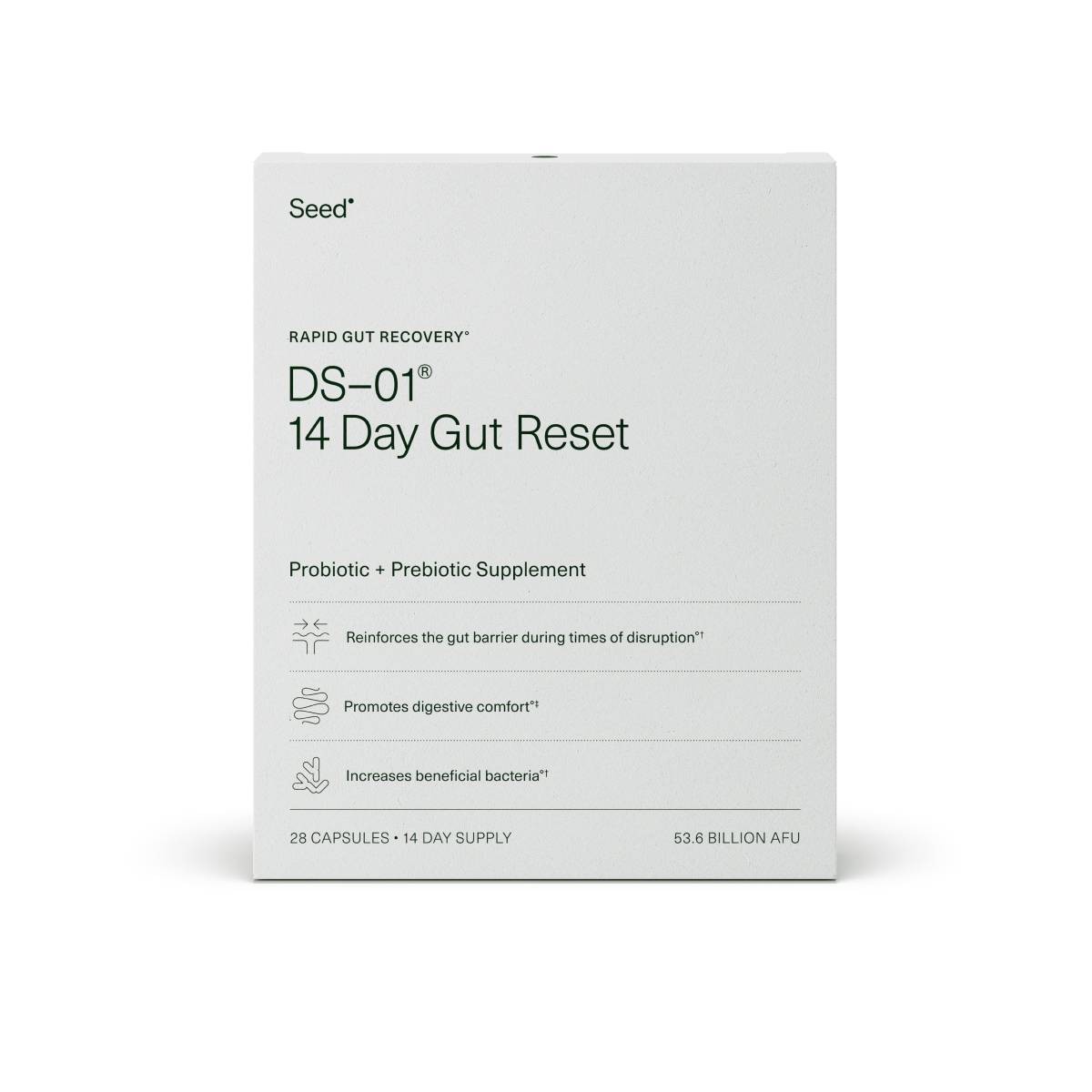 Seed 14-Day Gut Reset Probiotic Capsules – 28ct: Probiotic and Prebiotic Blends