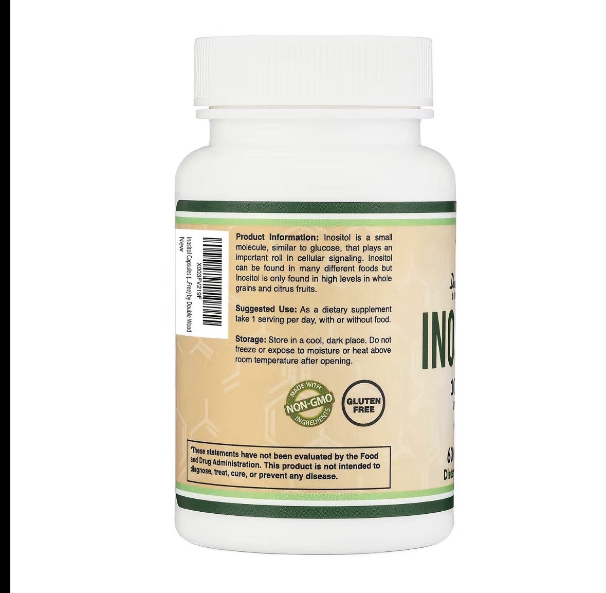 Double Wood Supplements ~ Inositol ~ 1000mg ~ 60 Caps ~ Sealed ~ Exp.04/2028