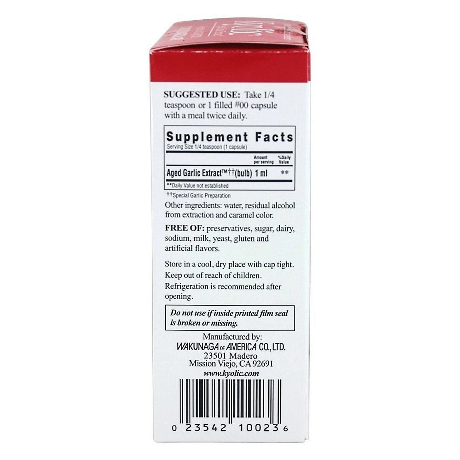 Kyolic Aged Garlic Extract – Vegetarian Cardiovascular 4 fl. oz Each (Pack of 3)