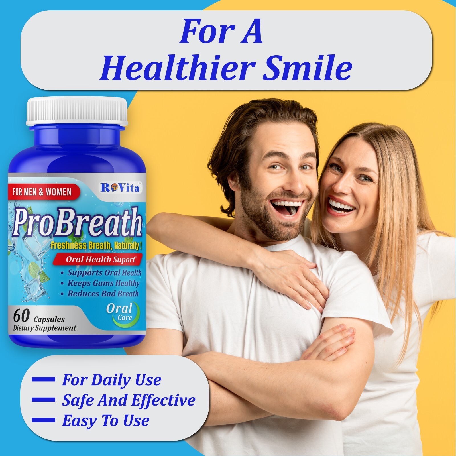 Advanced Oral Probiotics Formula Healthy Teeth and Gums, Fresh Breath Supports