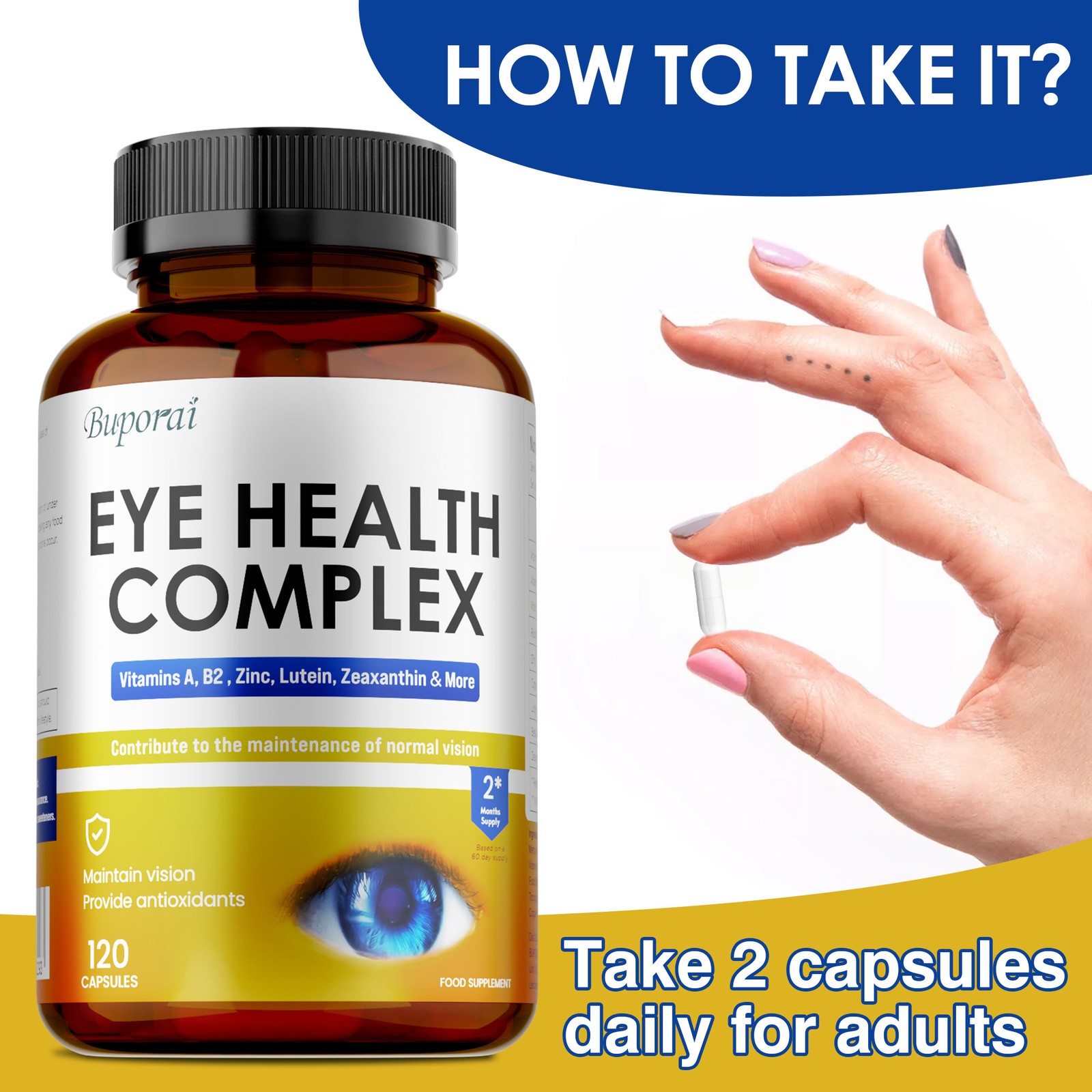 Eye Health Complex 240pcs – Reduce Fatigue and Dry Eyes, Improve Visual Function