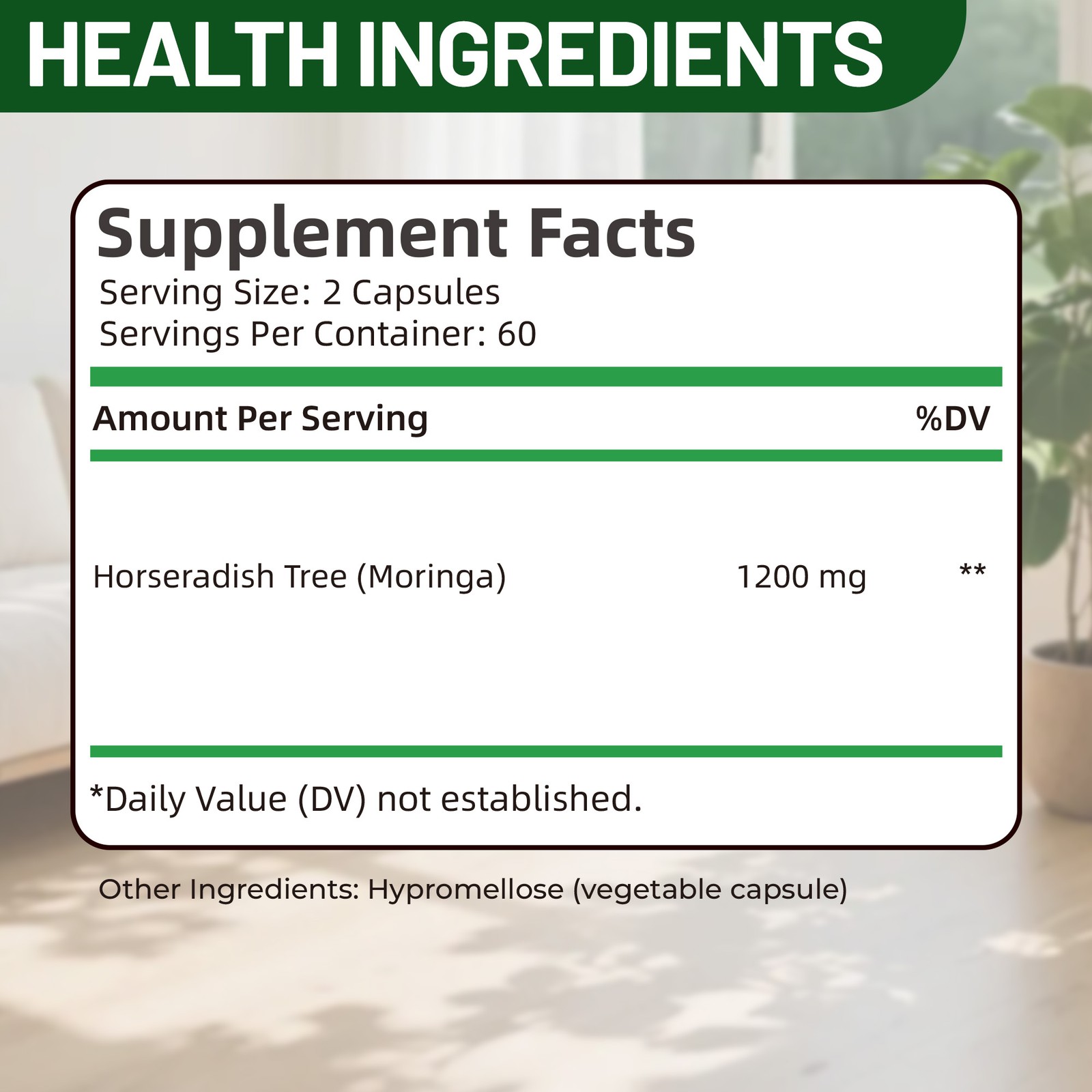 Moringa 120pcs – Supports Immunity, Healthy Skin, Joints, Hair, Metabolism
