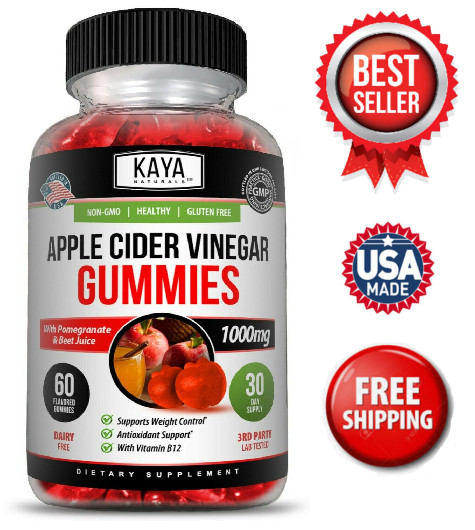 Slimming Apple Cider Vinegar Gummies, Weight Loss & Appetite Suppressant 60ct