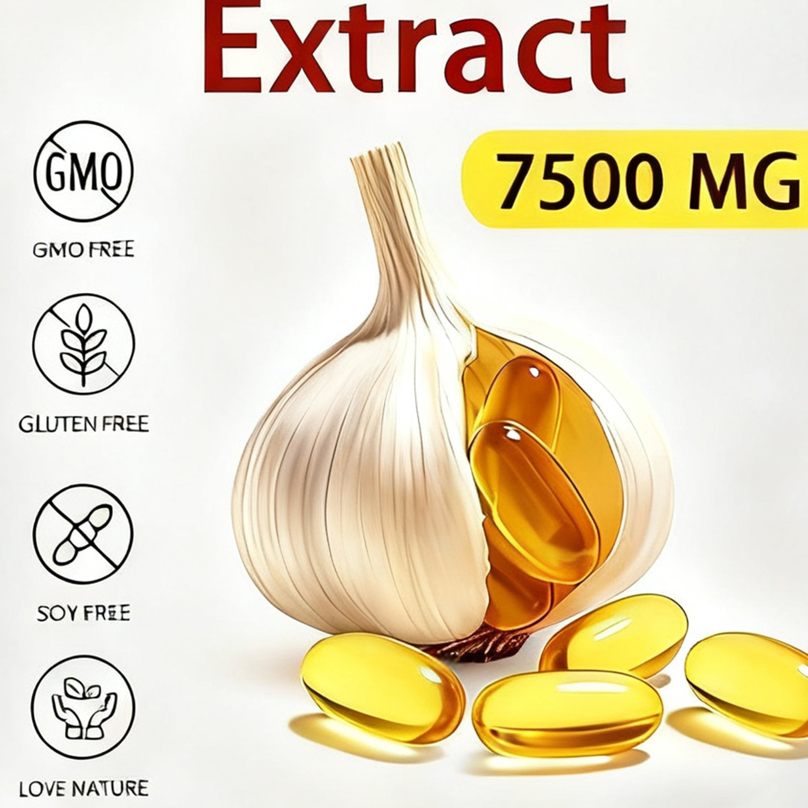 2X Elare Aged Garlic Extract, 300 Softgels, 7500mg Odorless | Heart & Immune
