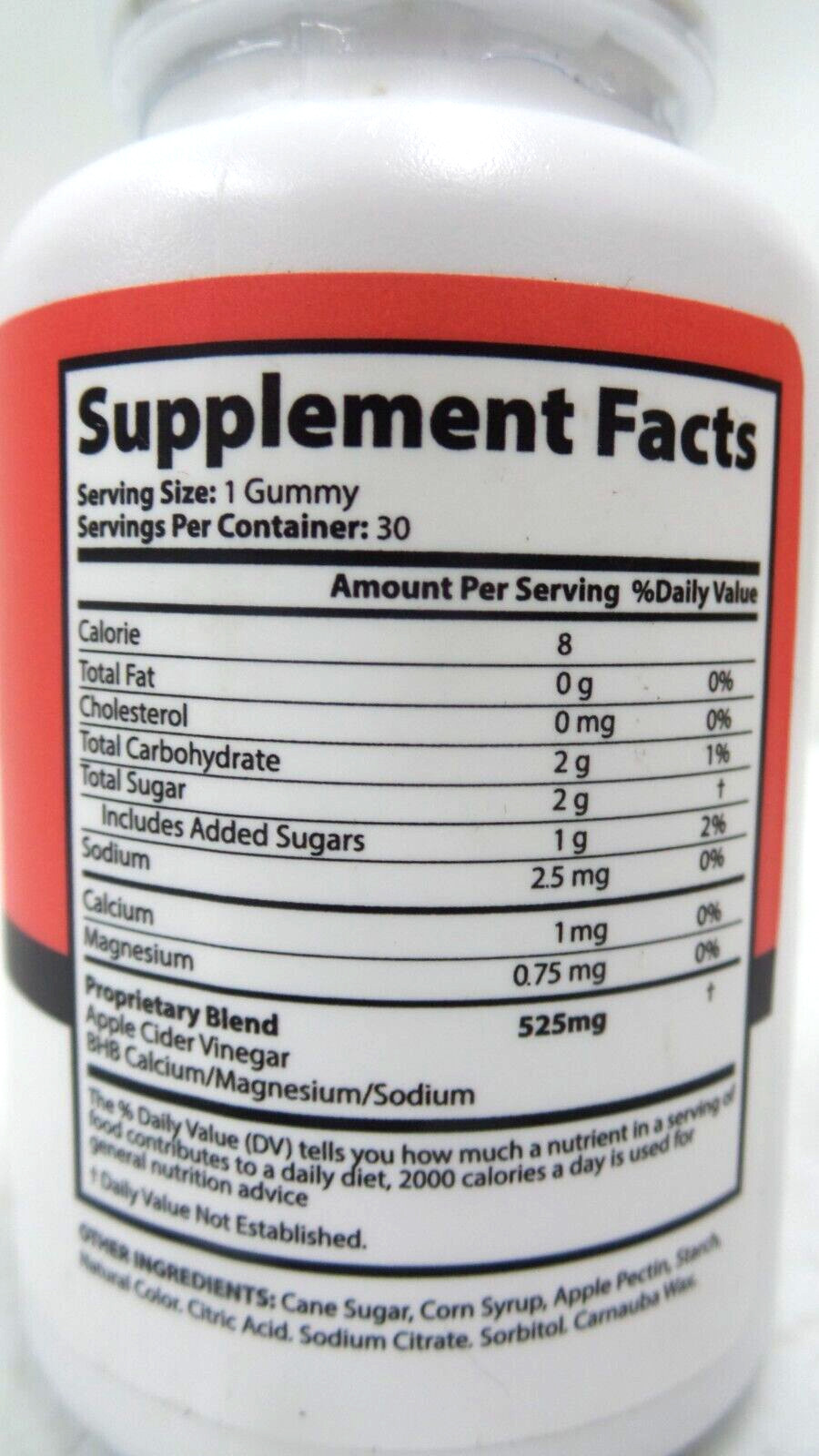 KETOCRAVE KETO+ACV Gummies 525MG 30 Gummies Exp. 01/2026 (G133173-1F B-1)