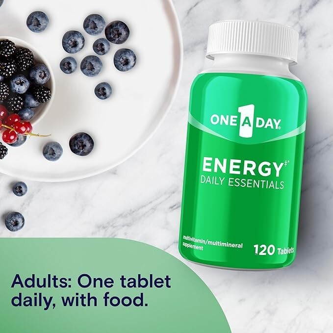 One A Day Energy Daily Essentials Multivitamin, 120 Count (Pack of 1)