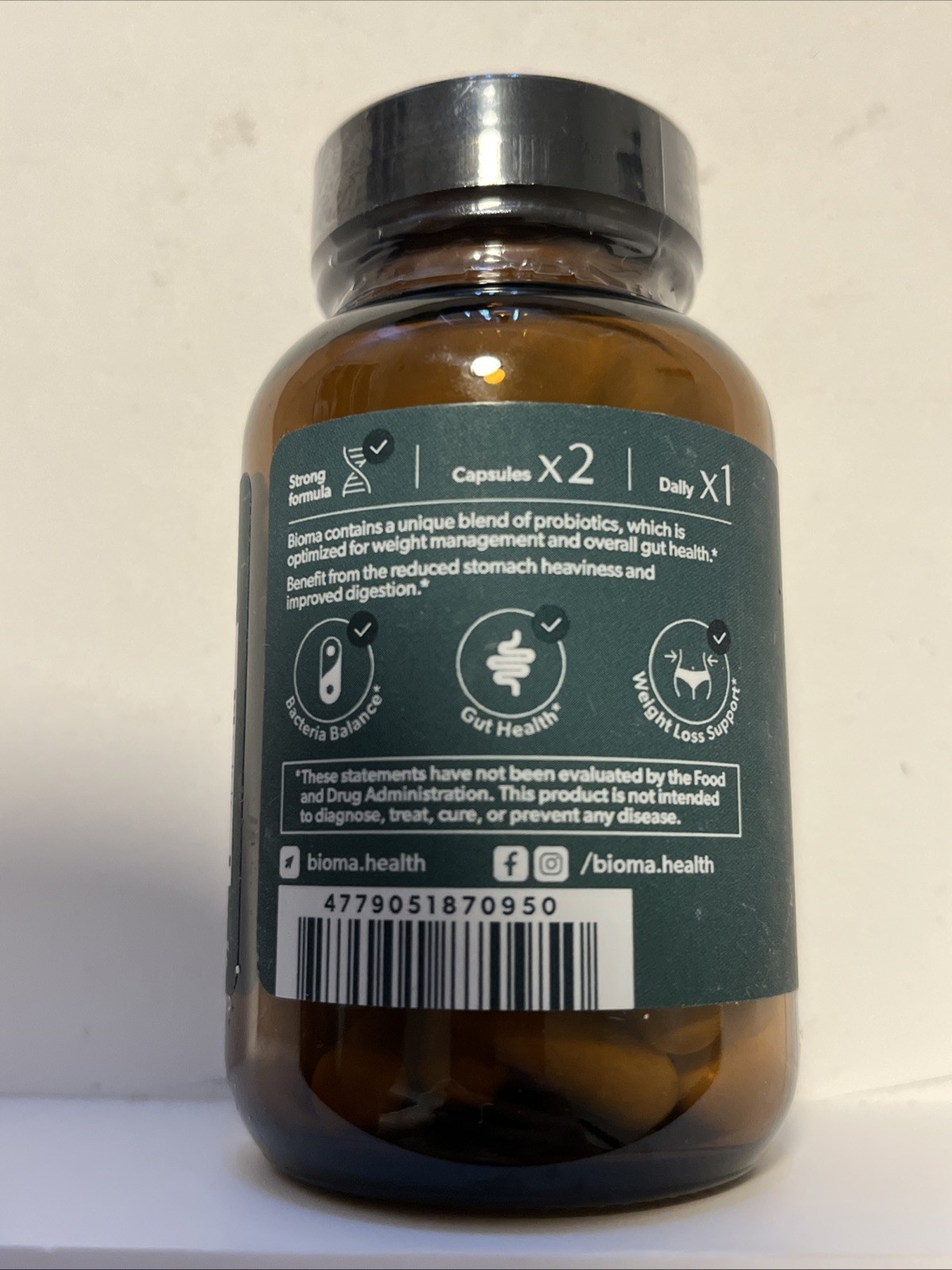 Bioma Probiotics – 30 Day Supply, 60 Vegan Capsules, Dietary Supplement MFG10/25