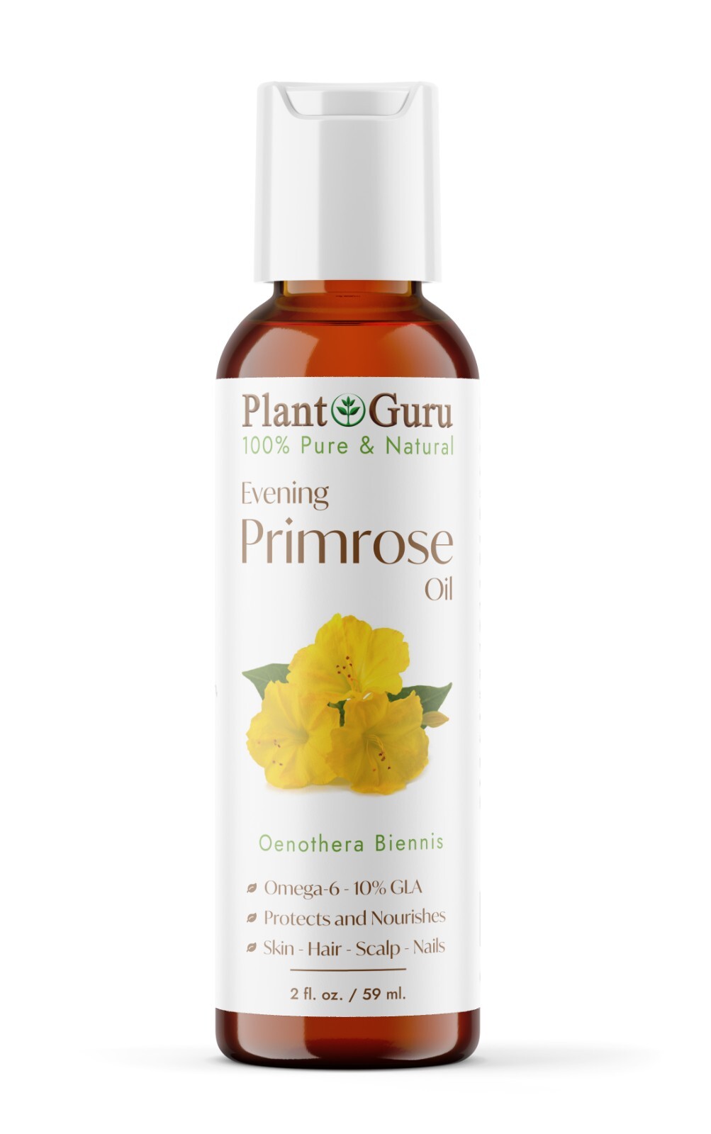Evening Primrose Oil 2 oz. Cold Pressed Refined Carrier 100% Pure Natural
