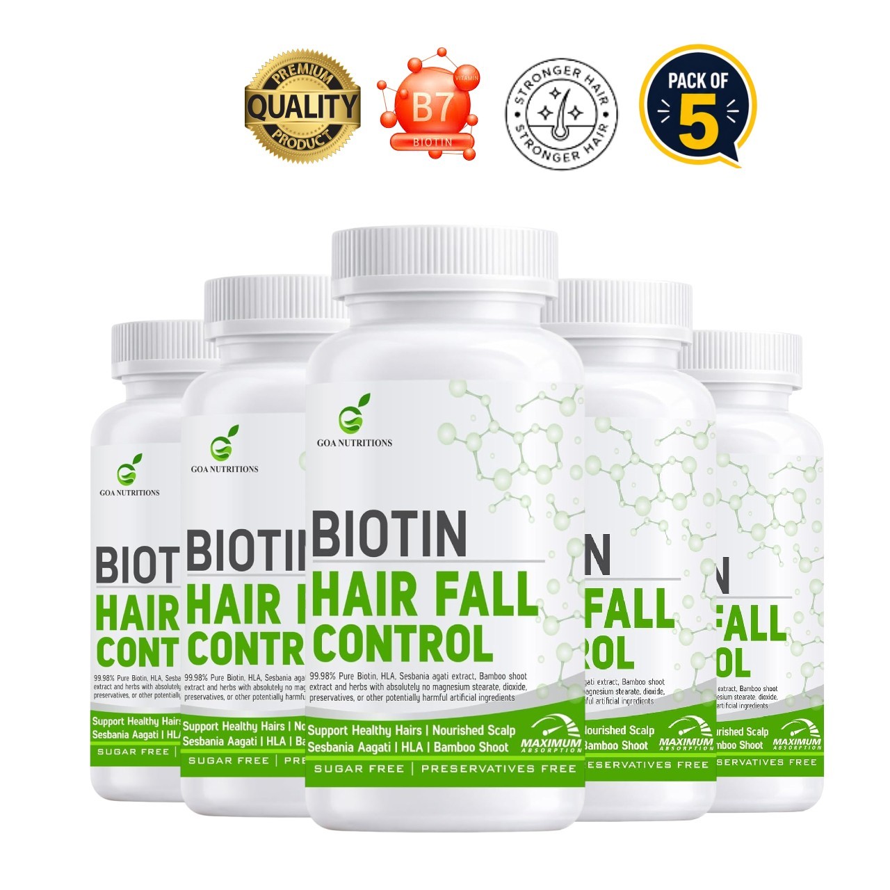 5x GOA NUTR.ITIONS Biotin 10000mcg 60 Tablets