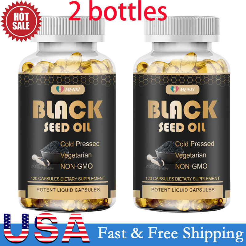 240 Black Seed Oil 1000mg – 100% Pure Organic COLD PRESSED Cumin Nigella Sativa