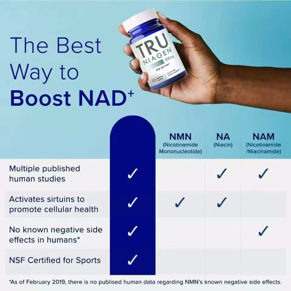 TRU NIAGEN Formula NAD+ NR Supplement 300mg Nicotinamide Riboside 90 Capsules