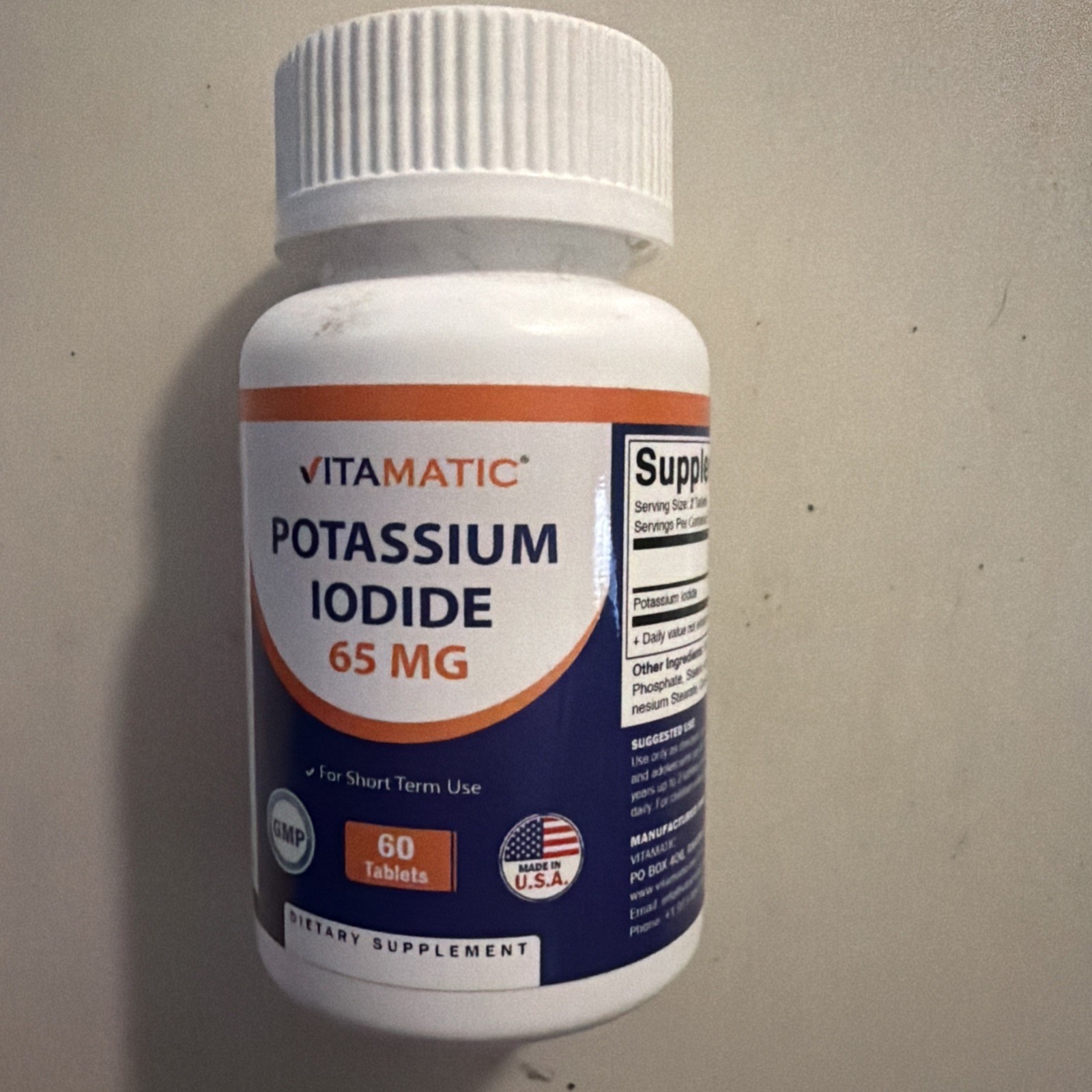 Vitamatic Potassium + Iodide 65 mg ~ 60 ct ~ Thyroid Support ~ 10/2025