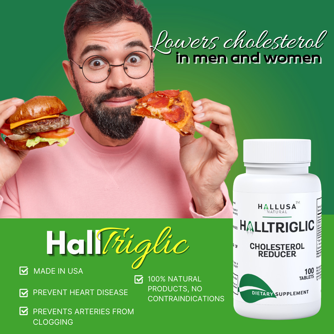 HALLTRIGLIC – Heart Health – Lower Triglycerides & Cholesterol – 100 Tabs