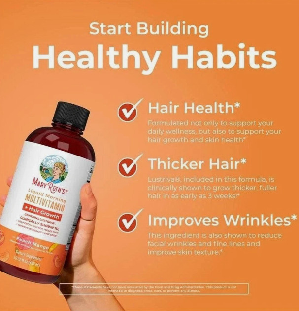 MaryRuth Organics Liquid Multivitamin + Hair Growth | Clinically Tested for Thic