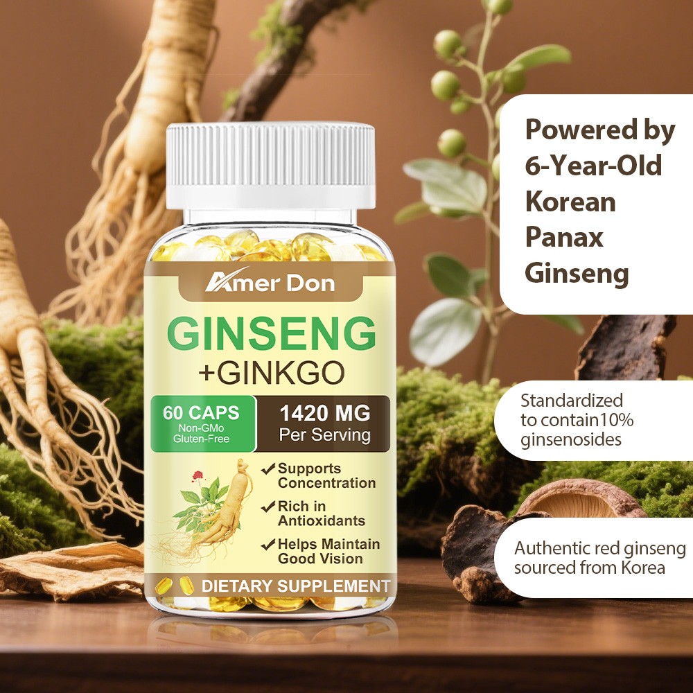 Ginkgo Biloba + Panax Ginseng Memory & Focus Supports Healthy Blood Circulation
