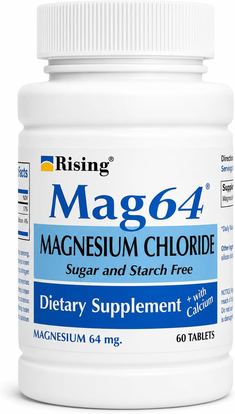 Health Mag64 Magnesium Chloride Tablets with Calcium | Daily Magnesium Support f