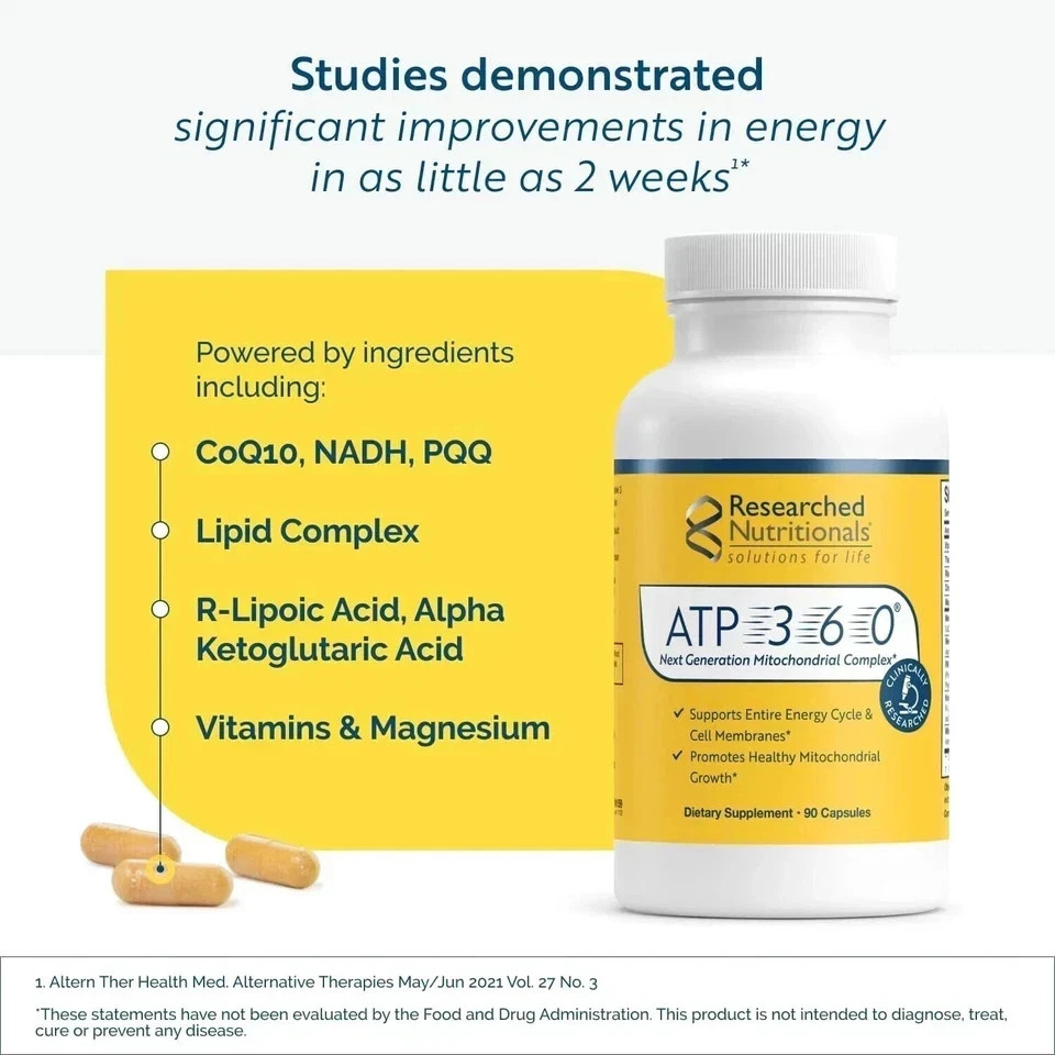 Researched Nutritionals ATP 360 Dietary suppliment Energy complex 90 Capsule
