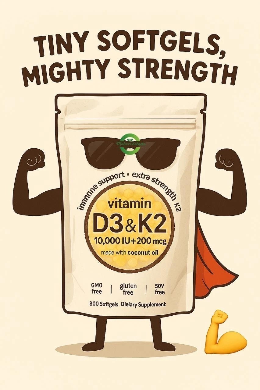 Vitamin D3 10000 iu Plus K2 MK-7 200 mcg 300 Virgin Coconut Oil Softge LOT NEW