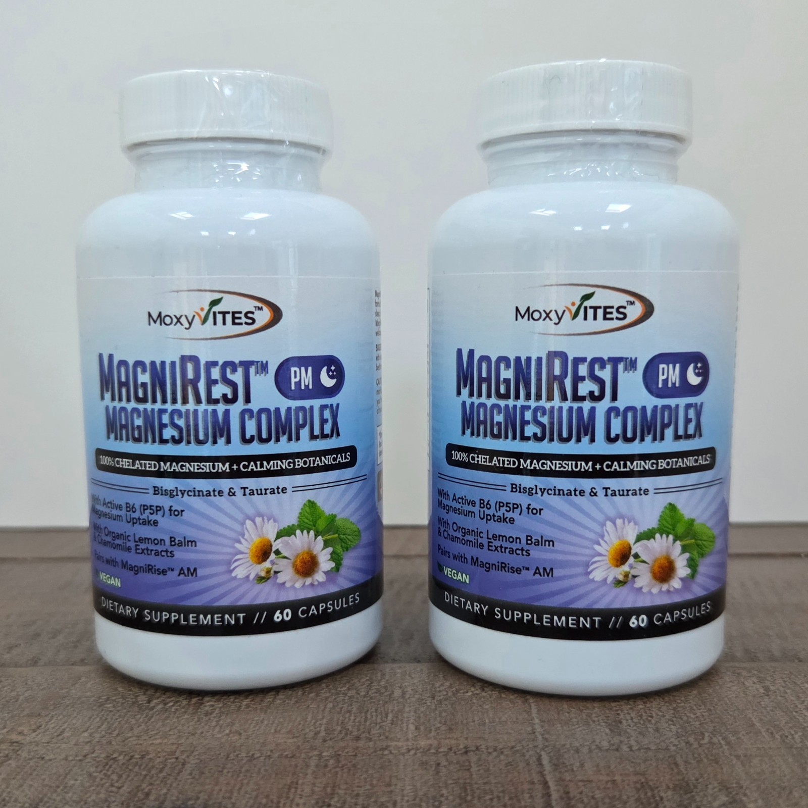 TWO PACK MoxyVites MagniRest PM Magnesium Complex for Women & Men – calming