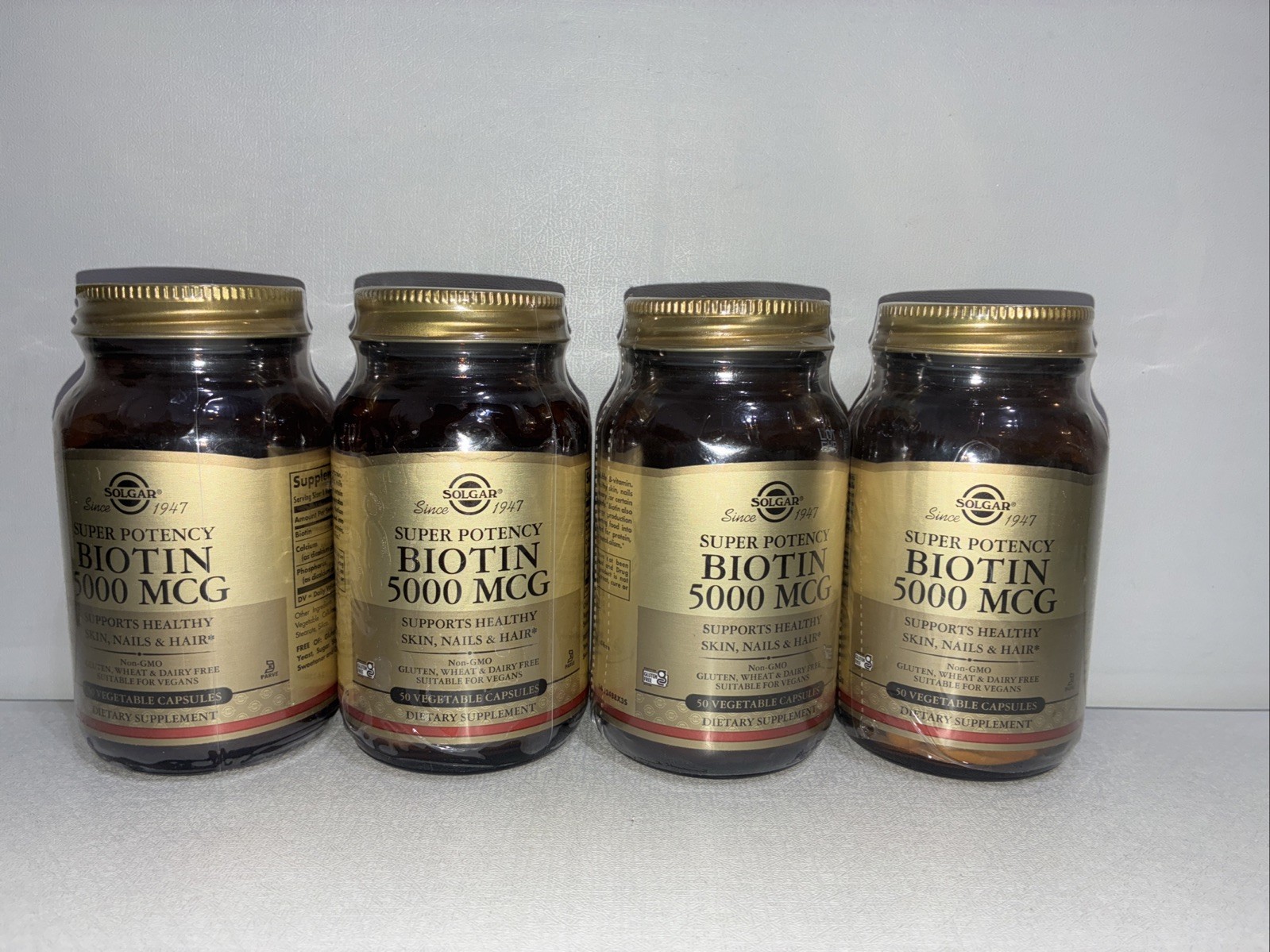 Lot If 4-Solgar Biotin 5000 Mcg 50 Vegetable Capsules / Exp 01/2028/ New &Sealed