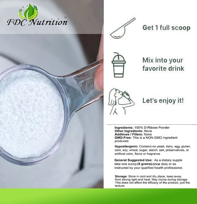 FDC Nutrition Pure D-Ribose Powder 1.1 lb (500g) – High Quality D-Ribose
