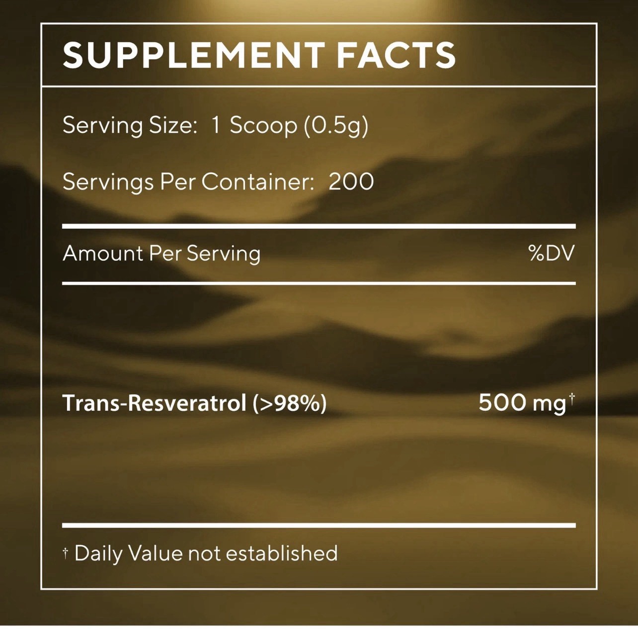 Trans-Resveratrol Pure Powder 100G by Renue by Science — Sirtuin Activation for