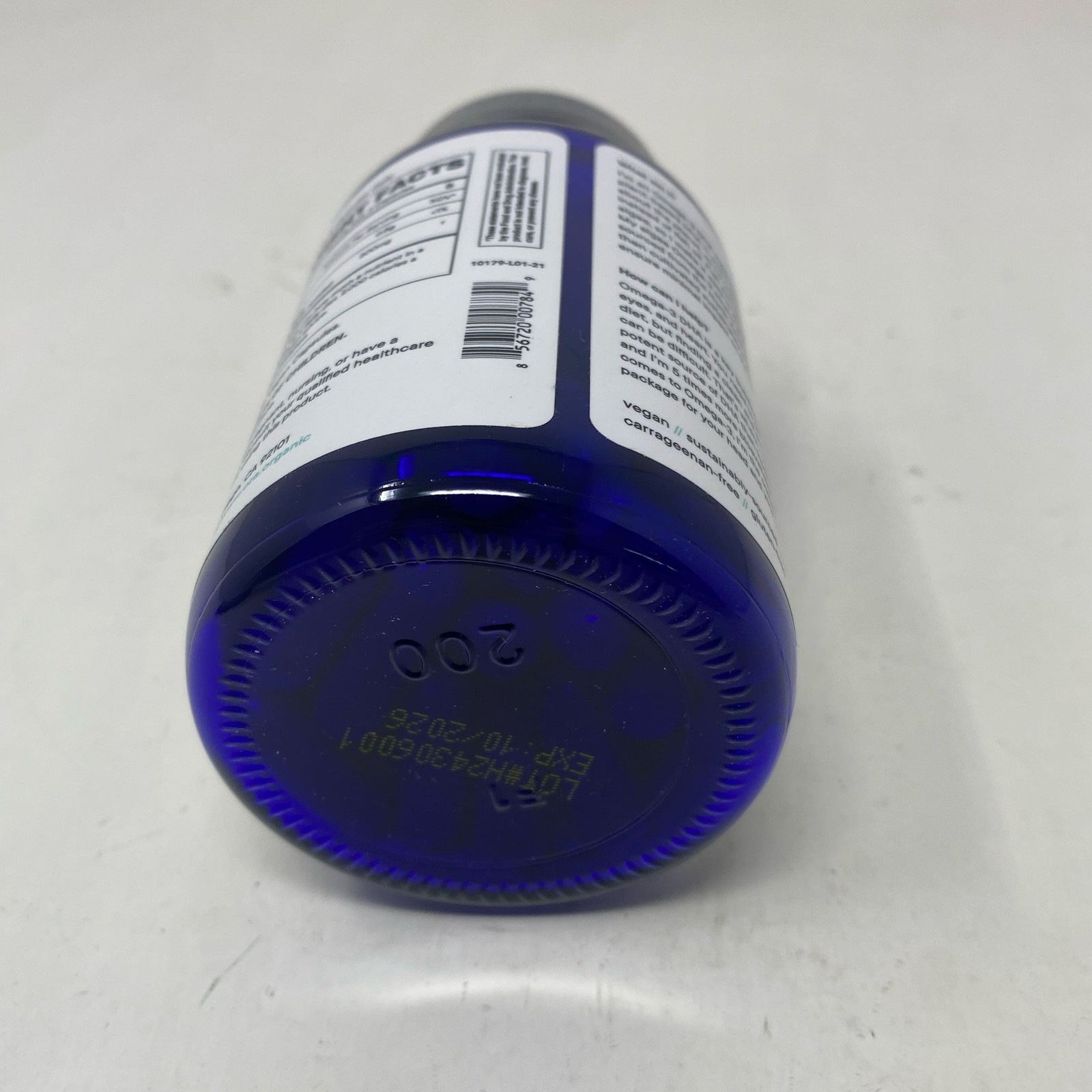 Ora Organic Head & Heart Omega-3 DHA 500mg, 60 Caps, Blue Bottle