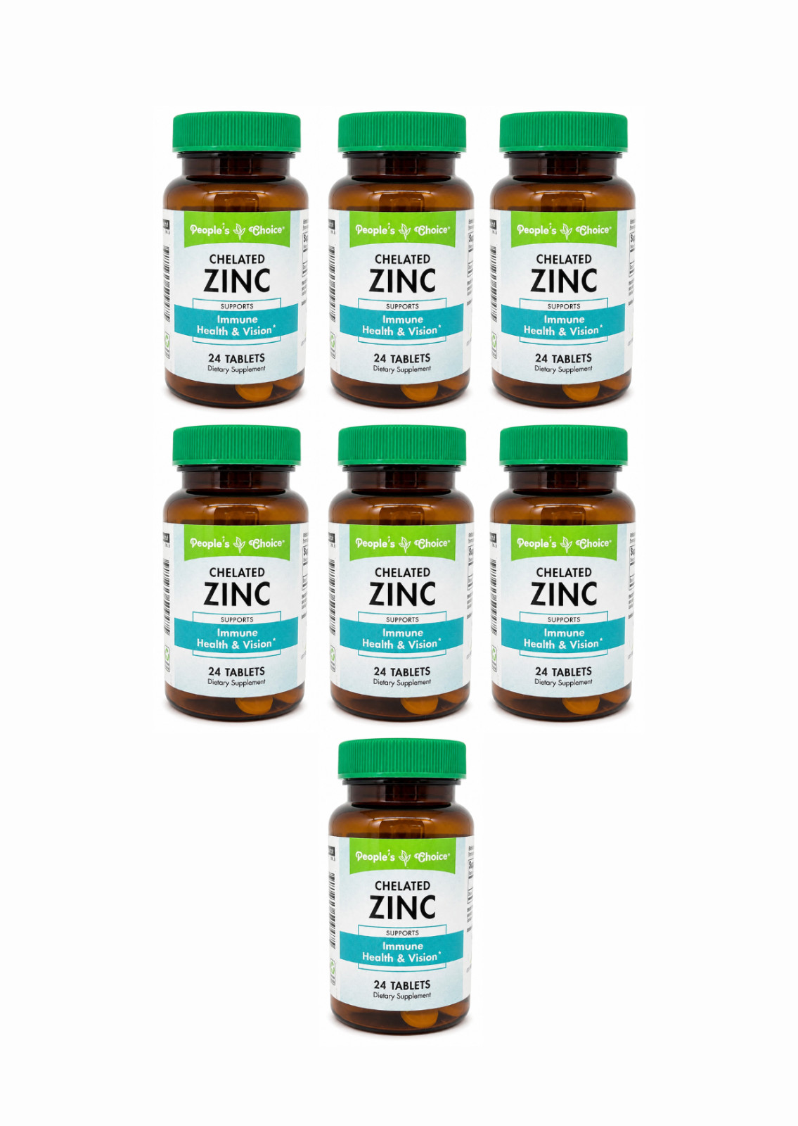 People’s Choice Chelated Zinc 24 Tablets 7 Pack Immune Health & Vision