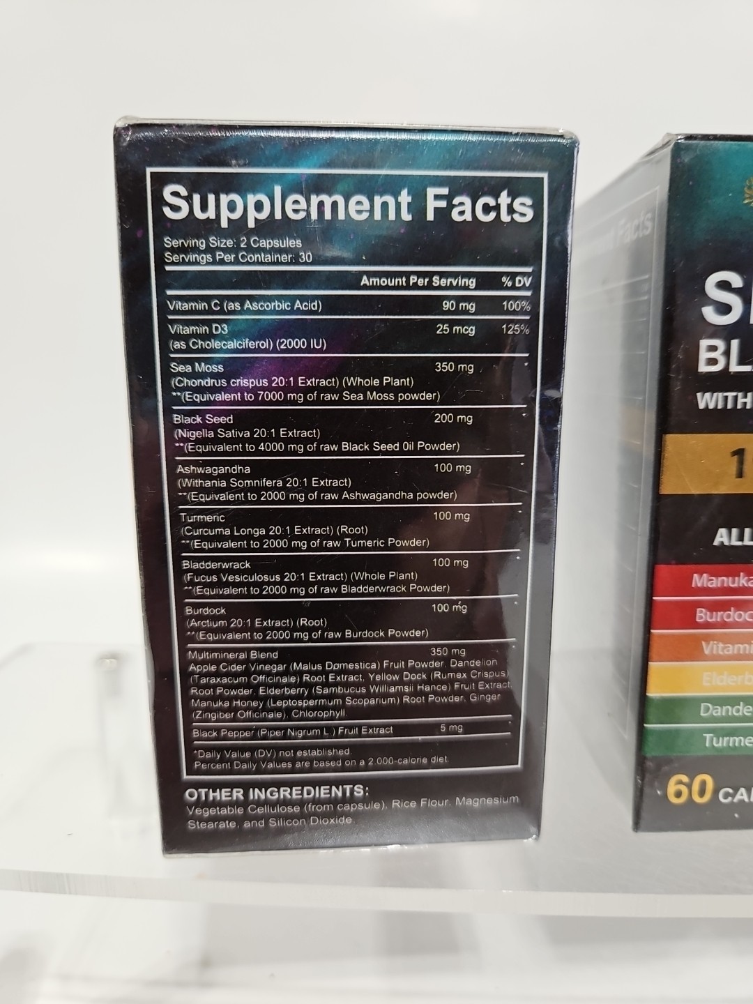 Sea Moss & Black Seed Oil Turmeric & Ashwagandha 60ct 3 Pack Exp 06/2027