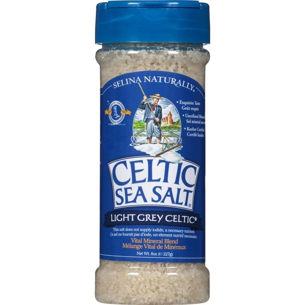 Light Grey Celtic Sea Salt Shaker – Easy to Use, Large 8 Ounce (Pack of 1)