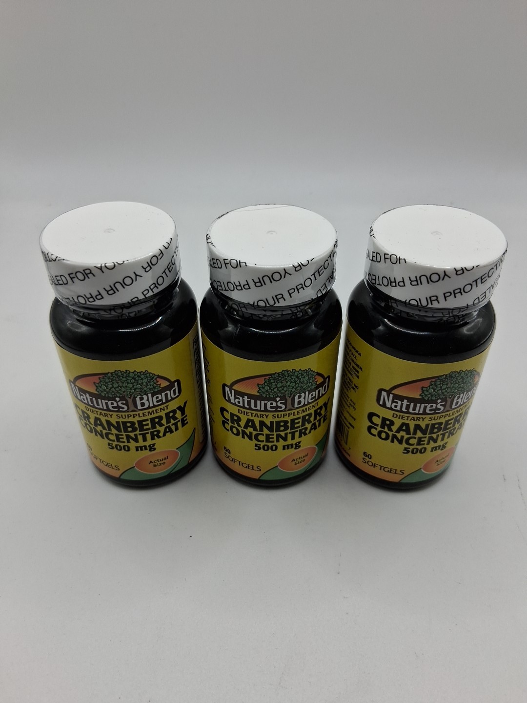 3x Natures Blend Cranberry Concentrate Gels 500Mg. 60Ct. Ea.(LotOf 3)Exp:07/2026