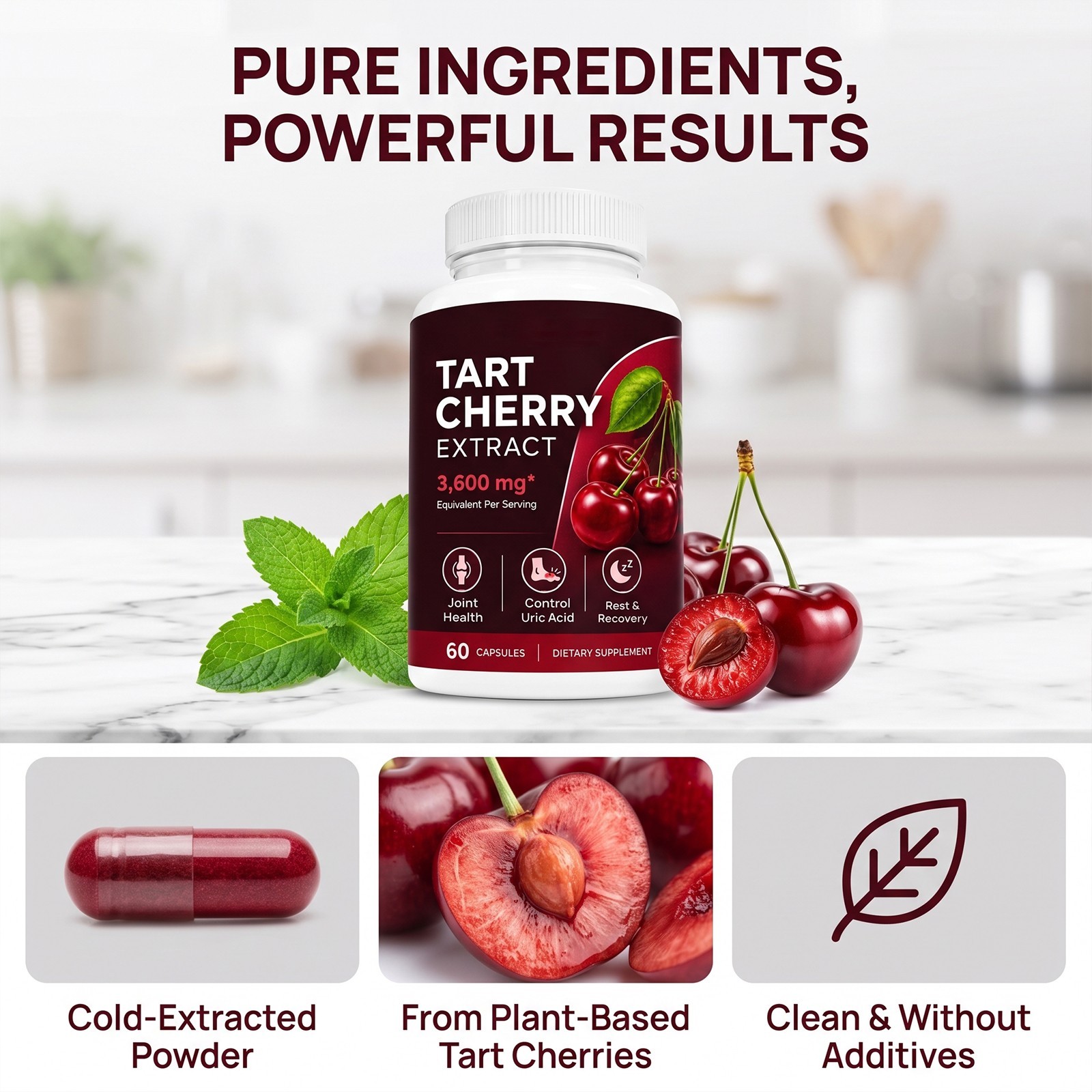 Good Grove Tart Cherry Extract Cold Extracted Capsules Antioxidant Support